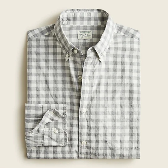 J CREW Organic Cotton Secret Wash Button Down Shirt in Vintage Dove Gin… - Picture 4 of 4